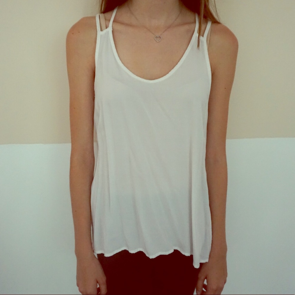 White Flowy Tank